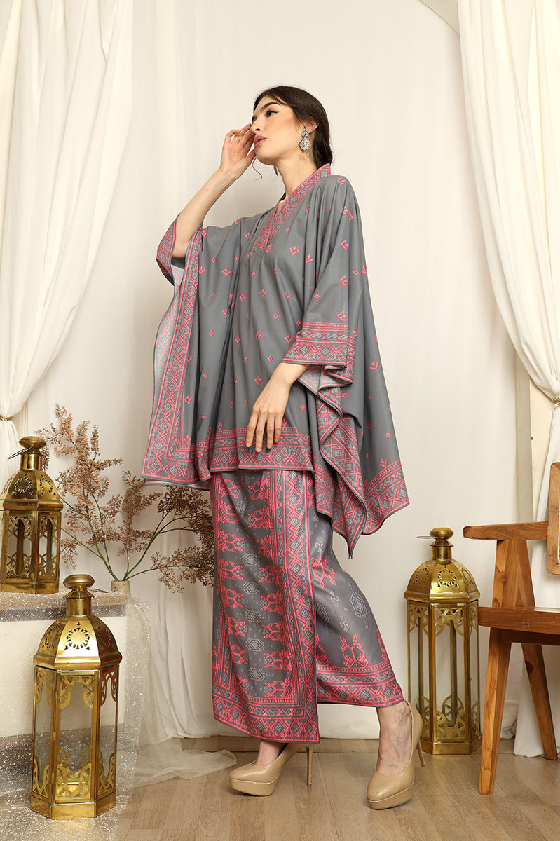 Kanzi Songket Sarong Round-neck set White
