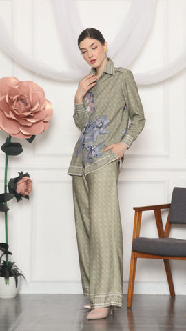 ARMY FLORAL MONOGRAM SHIRT AND PANTS SET