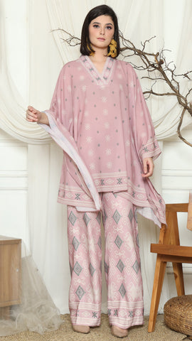 Pink Blush Ikat Sumba V-neck Pants Set