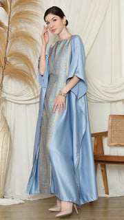 Blue Songket Plain Kaftan.