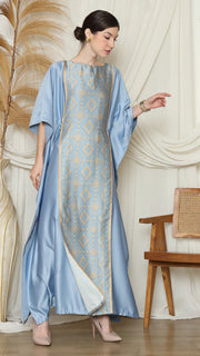 Blue Songket Plain Kaftan.