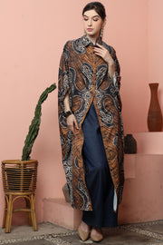 Brown Batik Button Kaftan