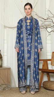 Blue Gold Tunic Bali Outer Set