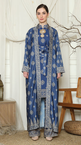 Blue Gold Tunic Bali Outer Set