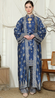 Blue Gold Tunic Bali Outer Set