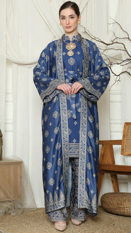 Blue Gold Tunic Bali Outer Set