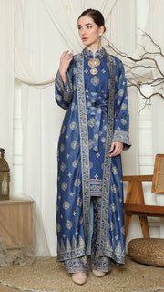 Blue Gold Tunic Bali Outer Set