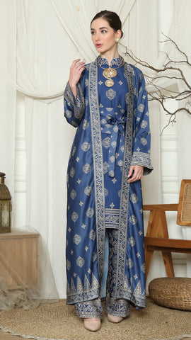 Blue Gold Tunic Bali Outer Set