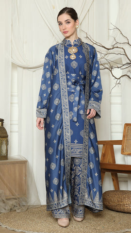 Blue Gold Tunic Bali Outer Set