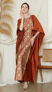 Terracota Songket Plain Kaftan.