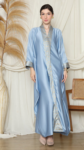 Blue Plain Tapis Kebaya Kaftan