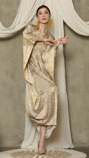 Yellow Long Sleeve Batik Kaftan