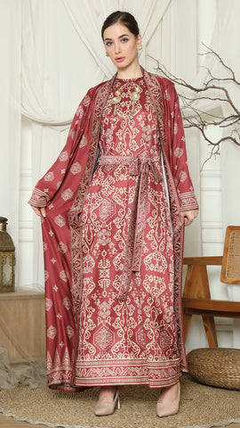 Red Gold Outer Dress Set