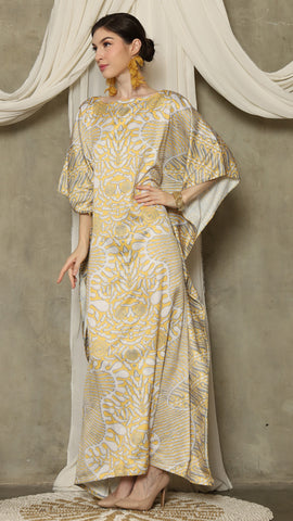 Yellow Batik Short Sleeve Kaftan