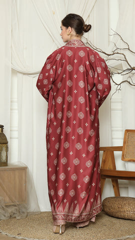 Red Gold Tunic Bali Outer Set