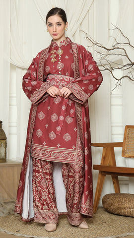 Red Gold Tunic Bali Outer Set