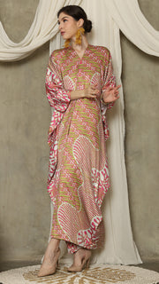 Pink Long Sleeve Batik Kaftan