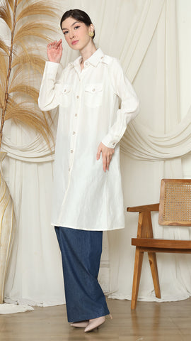 WHITE PLAIN TUNIC SHIRT