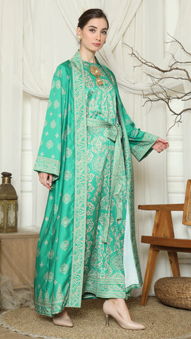 GREEN GOLD  OUTER DRESS SET