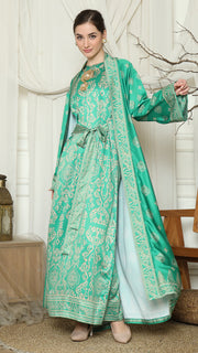 GREEN GOLD  OUTER DRESS SET