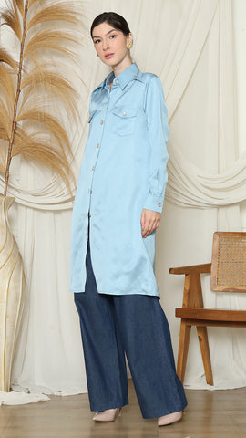 BLUE PLAIN TUNIC SHIRT