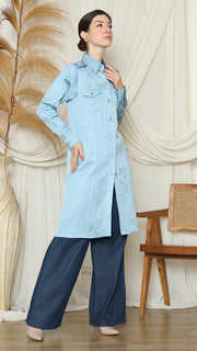 BLUE PLAIN TUNIC SHIRT