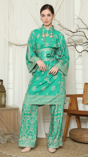 Green Gold Tunic Bali Pants Set