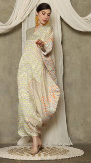 Yellow Orange Long Sleeve Batik Kaftan