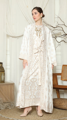 White Gold Outer Dress Set