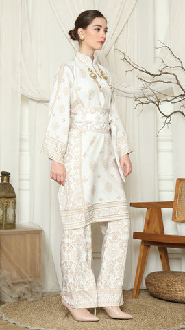 White Gold Tunic Bali Pants Set