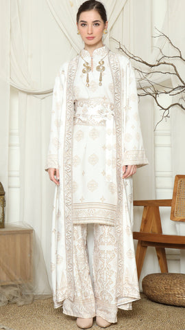 White Gold Tunic Bali Outer Set