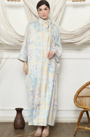 Yellow Tropical Flower HC Long Kaftan