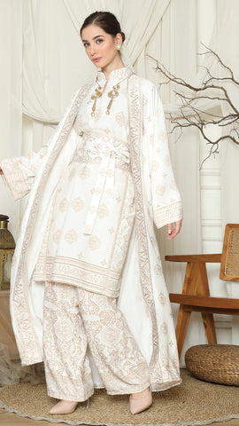 White Gold Tunic Bali Outer Set