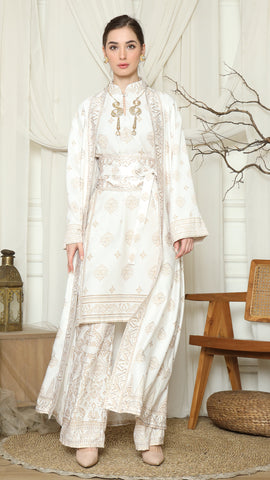 White Gold Tunic Bali Outer Set
