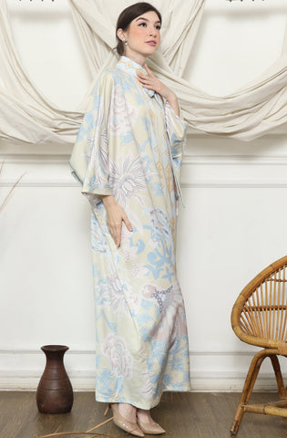 Yellow Tropical Flower HC Long Kaftan