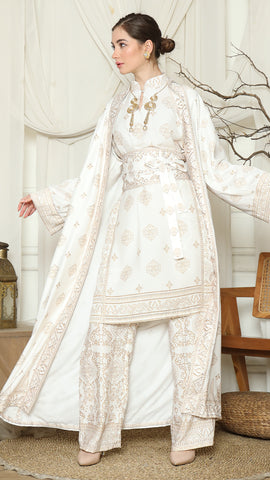 White Gold Tunic Bali Outer Set