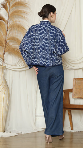 BLUE DOUBLE SIDE IKAT JACKET