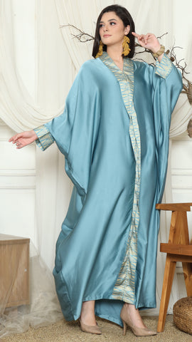 Torquise Plain Tapis Kebaya Kaftan