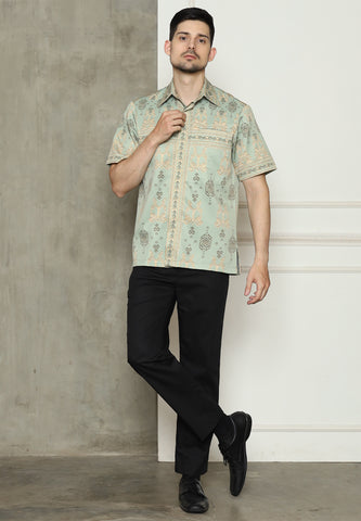 Mint Songket Man Shirt