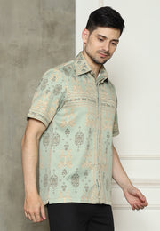 Mint Songket Man Shirt