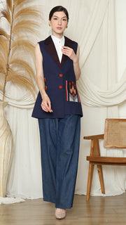BLUE PATCH VEST BLAZER