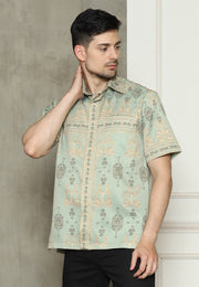 Mint Songket Man Shirt