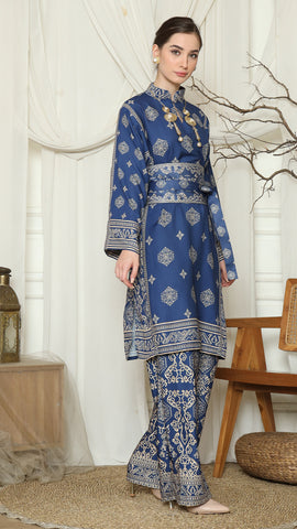 Blue Gold Tunic Bali Pants Set