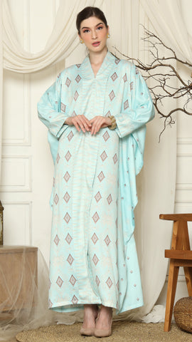 Aqua Sumba Ikat Long Kebaya Kaftan