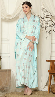 Aqua Sumba Ikat Long Kebaya Kaftan