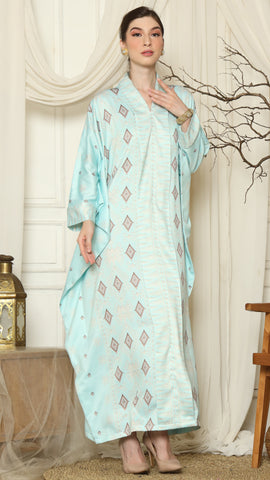 Aqua Sumba Ikat Long Kebaya Kaftan