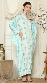 Aqua Sumba Ikat Long Kebaya Kaftan