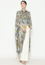 Olive Batik Button Kaftan