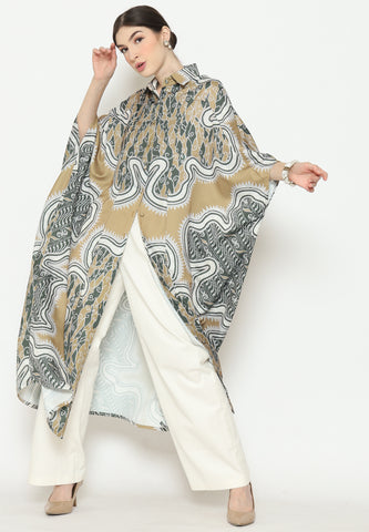 Olive Batik Button Kaftan