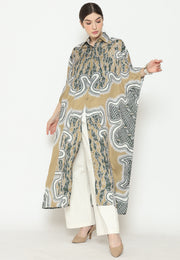 Olive Batik Button Kaftan